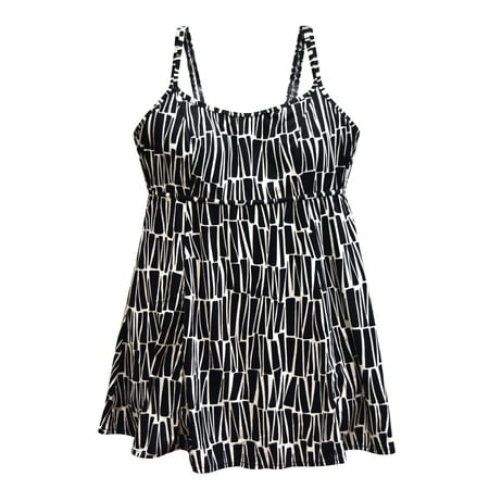 NWSC Women’s Plus Size Scoop Neck Swimdress Swimsuit 18-24W