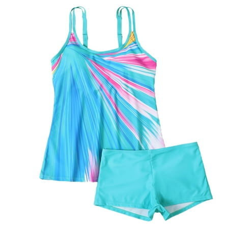 YanHoo Tankini Swimsuits for Women Swimsuit for Women 2024 Plus Size Tankini Swimsuit Tummy Control Two Piece Bathing Suits Tank Top with Shorts Swimwear