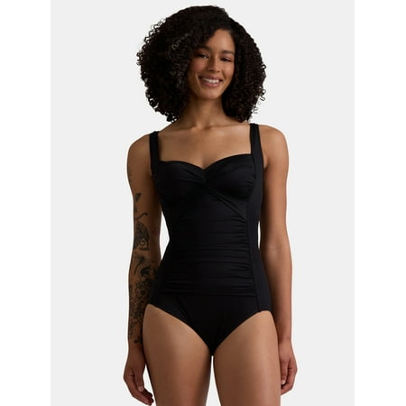 Embrace Your Curves by Miracle Brands Women’s and Women’s Plus Eloise Sweetheart One Piece Swimsuit, Sizes M-2X