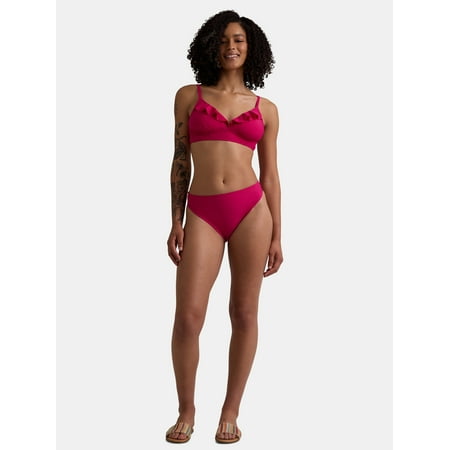 Time and Tru Women’s and Women’s Plus Extra High Leg Bikini Bottoms, Sizes S-2X