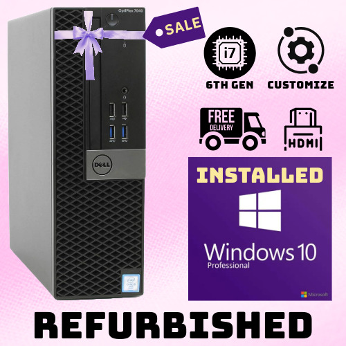 Fast Dell Optiplex 7040 PC SFF i7 6th Gen | 32GB | 3TB HDD | Windows 10 Pro