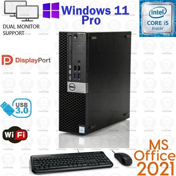 WINDOWS 11 PC Dell Desktop Computer PC HDMI 8GB RAM i5-6500 500GB SSD 4K SUPPORT