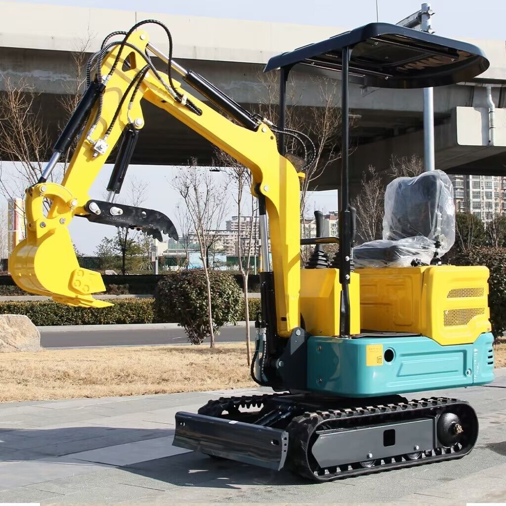 1 Ton Mini Excavator Hydraulic thumb Digger Crawler 13.5HP Gas Garden Tools