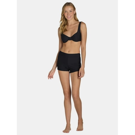Time and Tru Women’s and Women’s Plus Swim Boyshorts with Pocket, Sizes S-3X