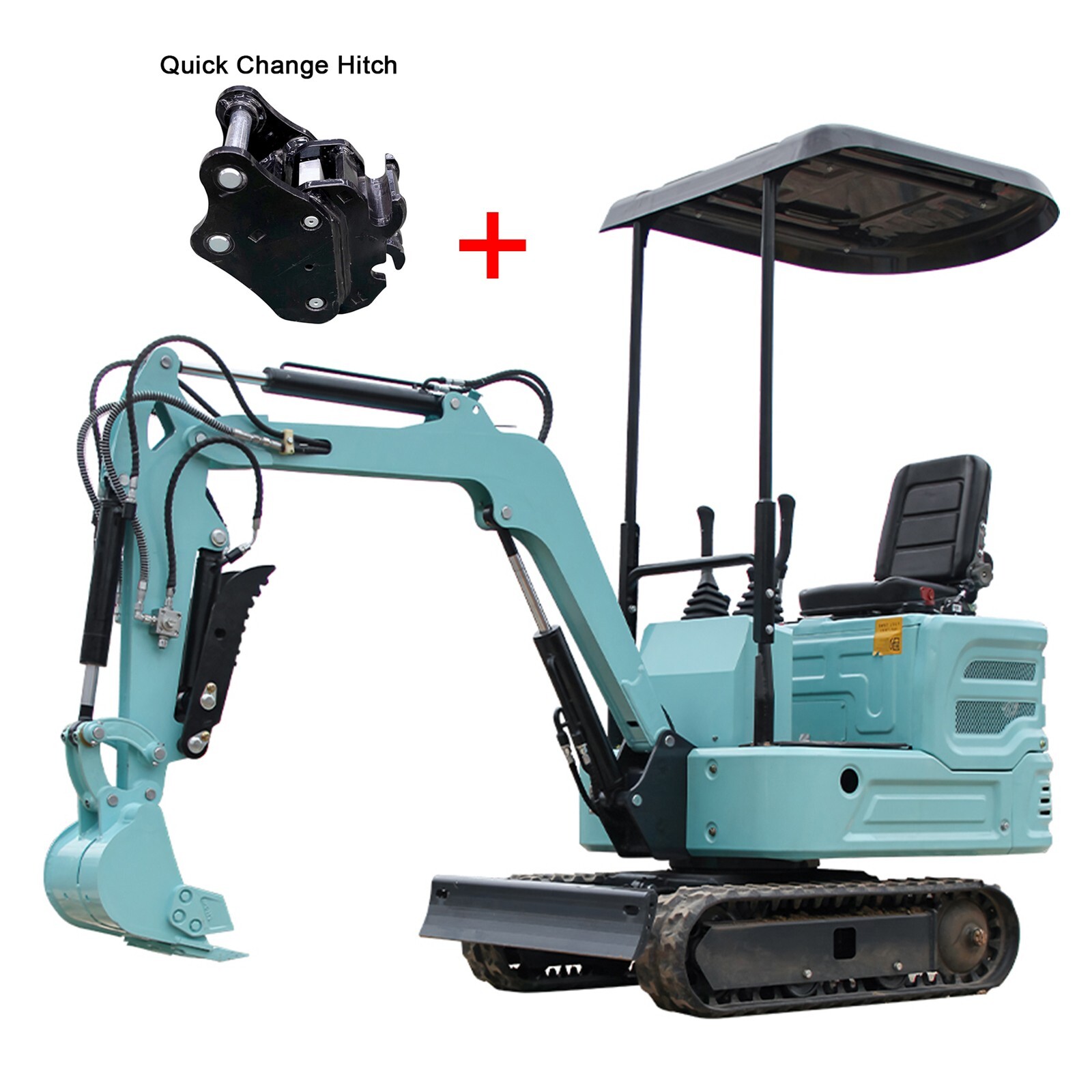 1.1Ton Mini Excavator Kubota Diesel Engine Compact Digger + Quick Change Hitch