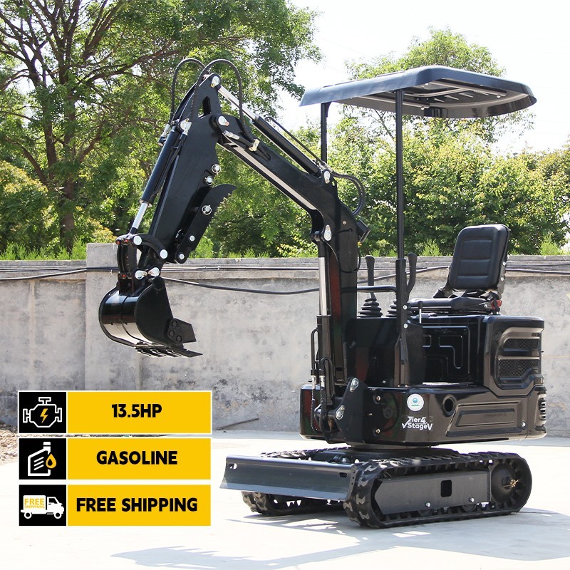 Chinese Mini Excavator Hydraulic Digger Crawler 13.5HP Garden one ton USA Stock