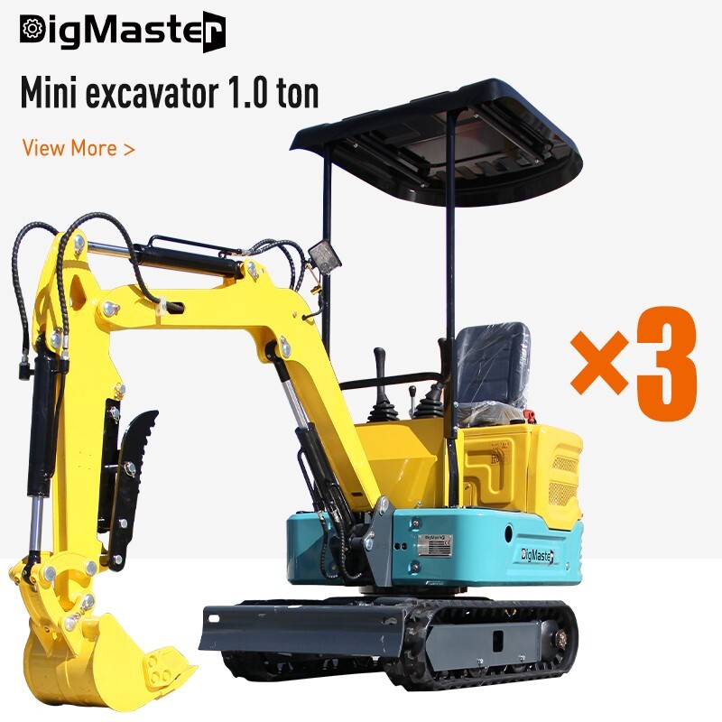 NEW 3-Pack 1-Ton Mini Diggers – Hydraulic Excavators for Small Farms/Trenching