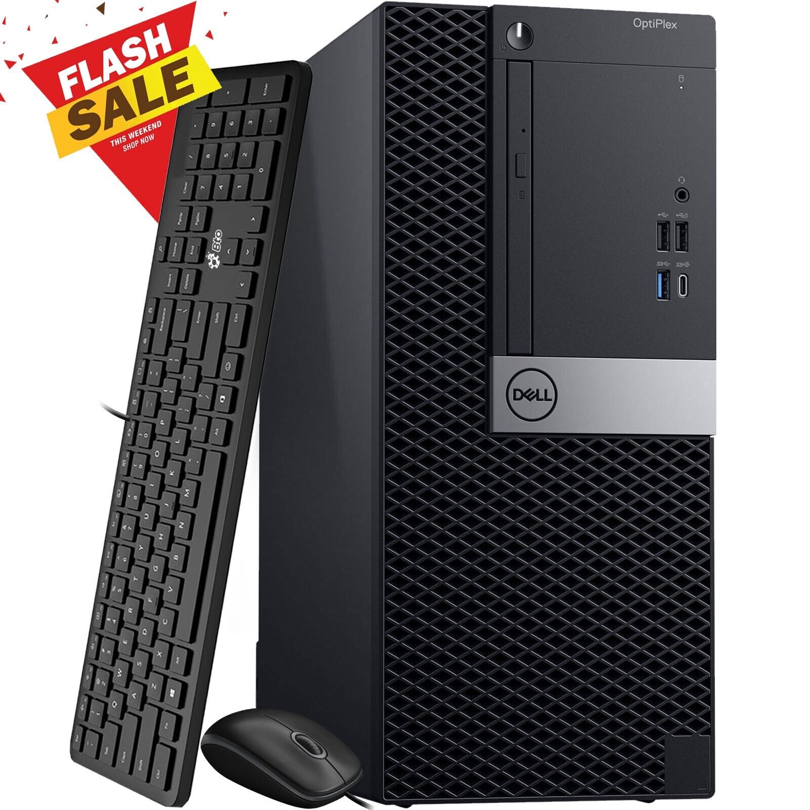 Dell 7040 Tower Desktop PC Intel i7-6700 16GB 256GB SSD Built-in Wi-Fi Windows10