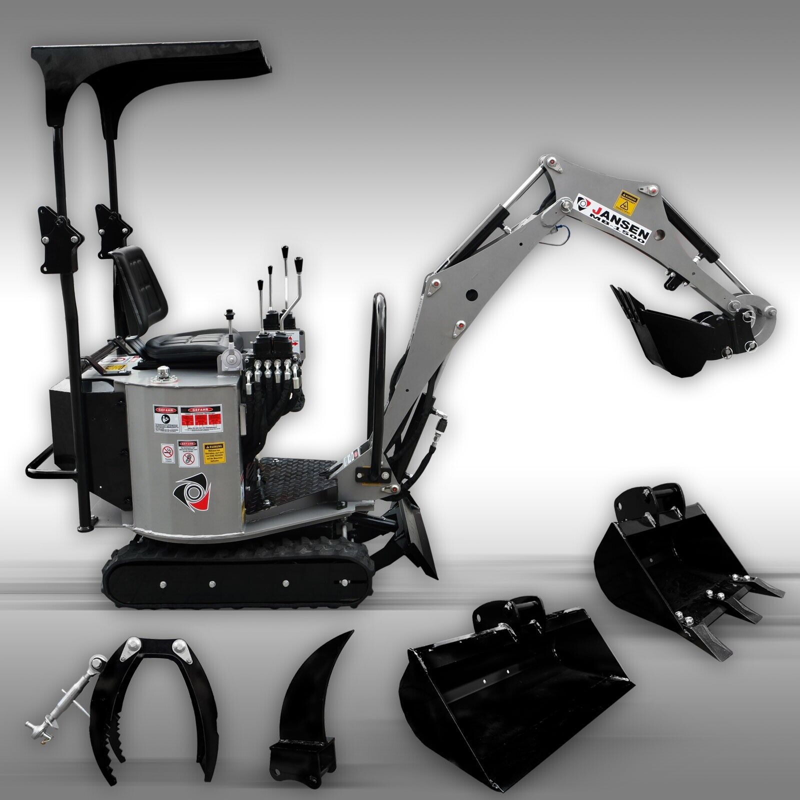 Mini excavator for sale– Jansen USA MB-1500  NEW  with all attachments