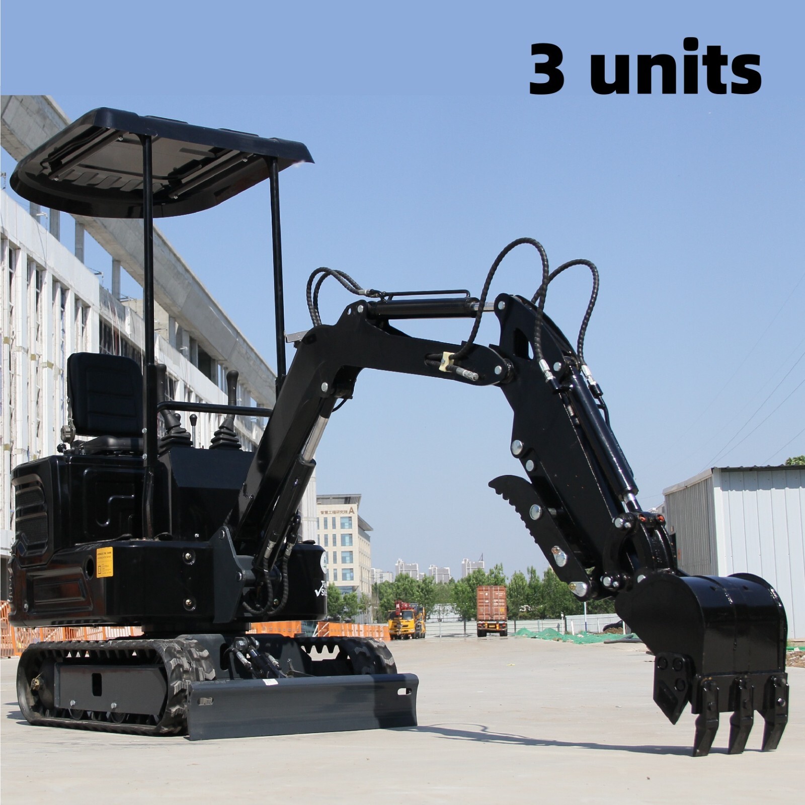 3X Chinese 1Ton Mini Hydraulic Excavator  13.5hp Gasoline W/Bucket Garden Farm