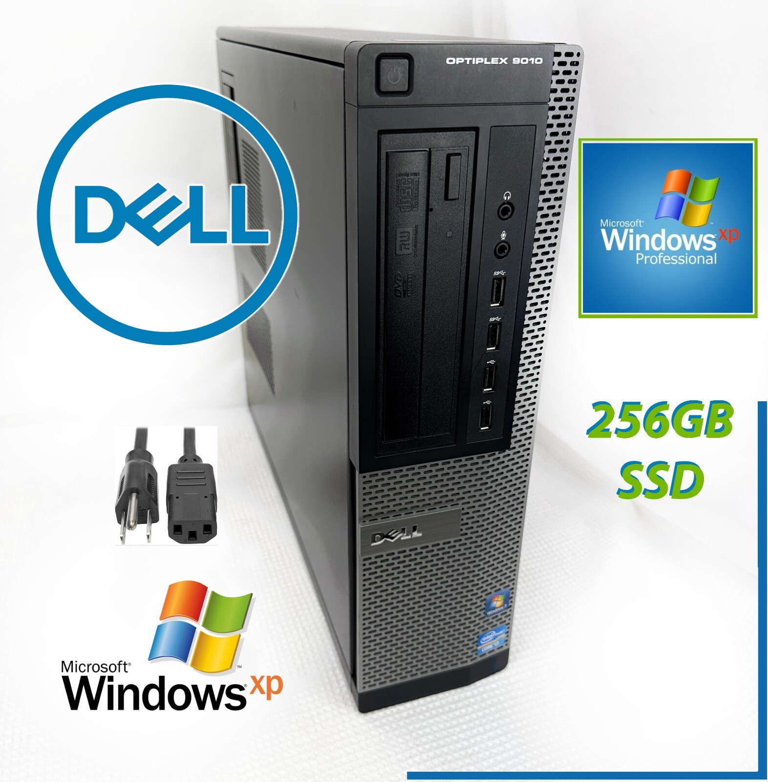 Windows XP Pro 32 Bit PC, Dell OptiPlex 9010 i5-3470, 256GB SSD, 1 Year Warranty