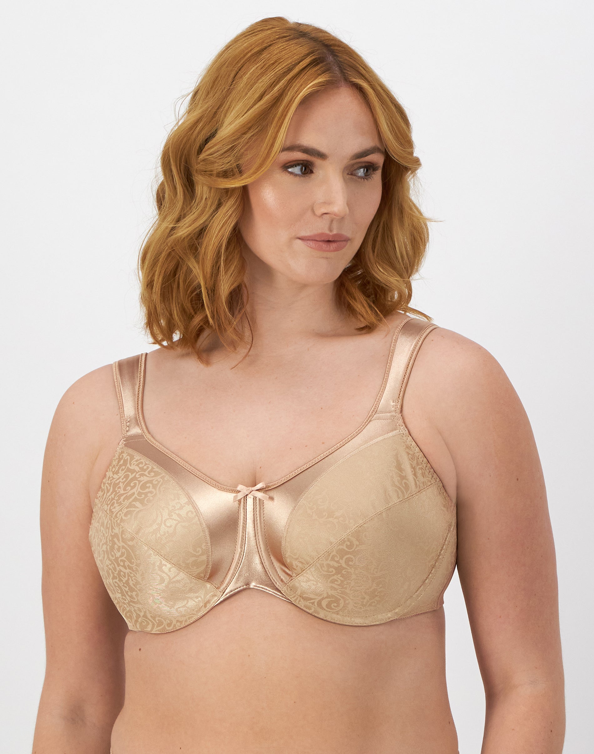 Bali Satin Tracings Underwire Minimizer Bra Nude 42D Women’s