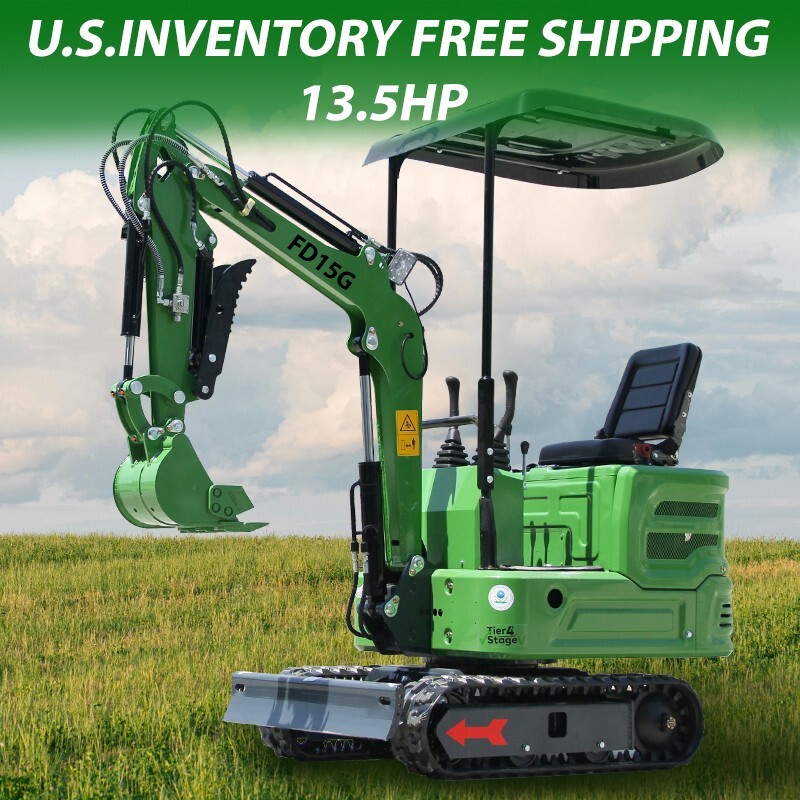 Free Shipping 1-ton Mini Excavator Hydraulic Thumb Clip 13.5 Hp United States