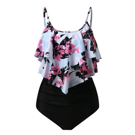 Awdenio Womens Swimsuits Tummy Control Tankini Swimsuits for Women Plus Size Two Piece Bathing Suits Tummy Control Swimwear with Shorts