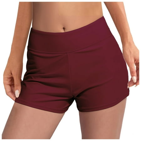 Entyinea Swimsuit Women High Waisted Swim Shorts High Waisted Swim Bottoms Boy Shorts Bottom Wide Elastic Bathing Suit for Women Bikini Sets (,L)