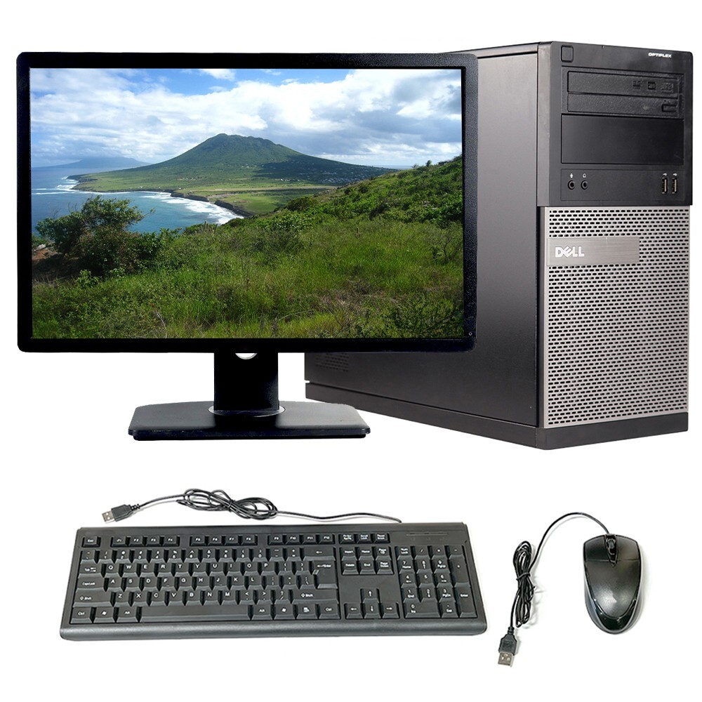 Dell Desktop i5 PC Computer 8GB RAM 1TB HDD 20in LCD Windows 10 Home WiFi DVD/RW