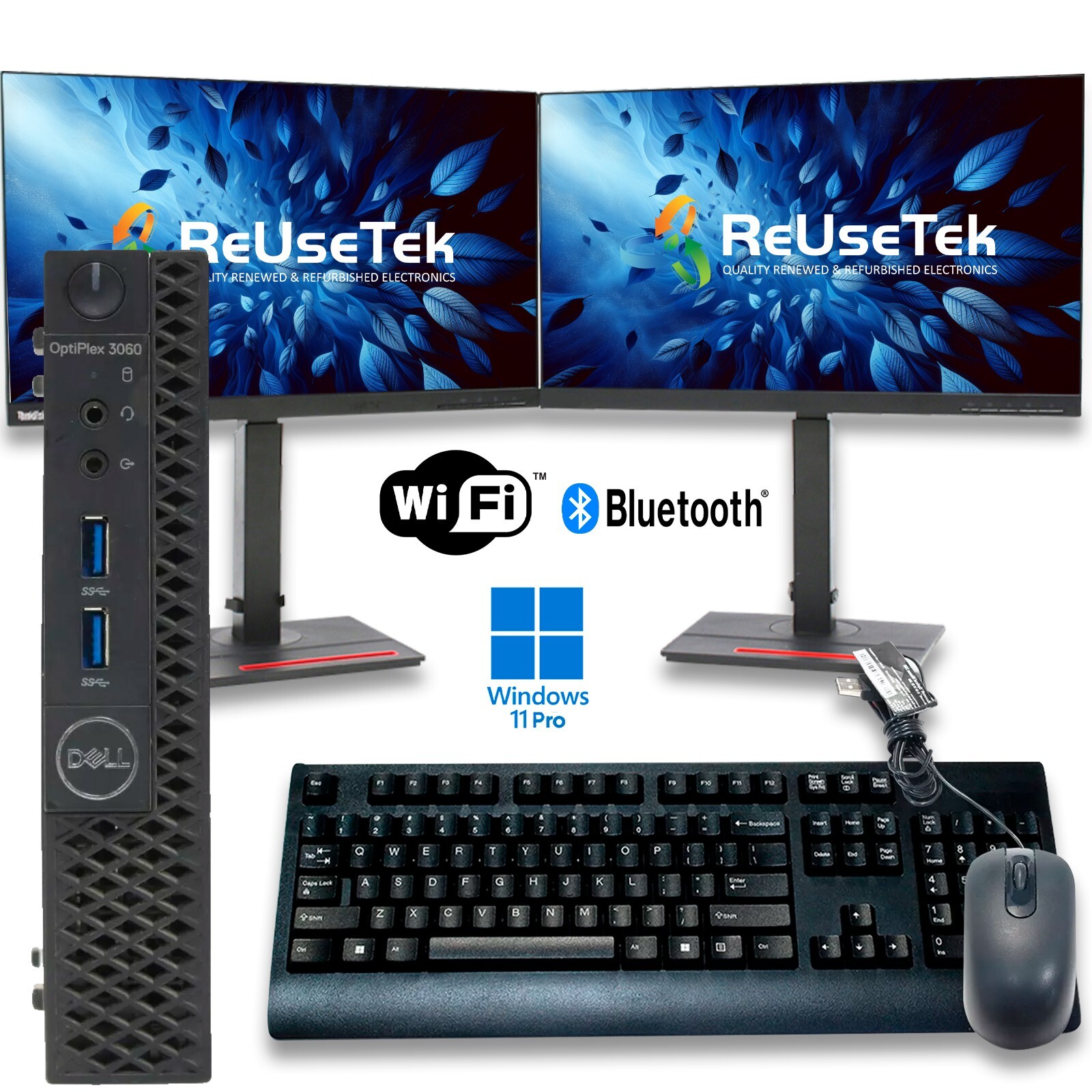 Dell OptiPlex 3060 Micro PC Monitor Bundle i5-8500T 8GB/240GB/480GB SSD Win 11
