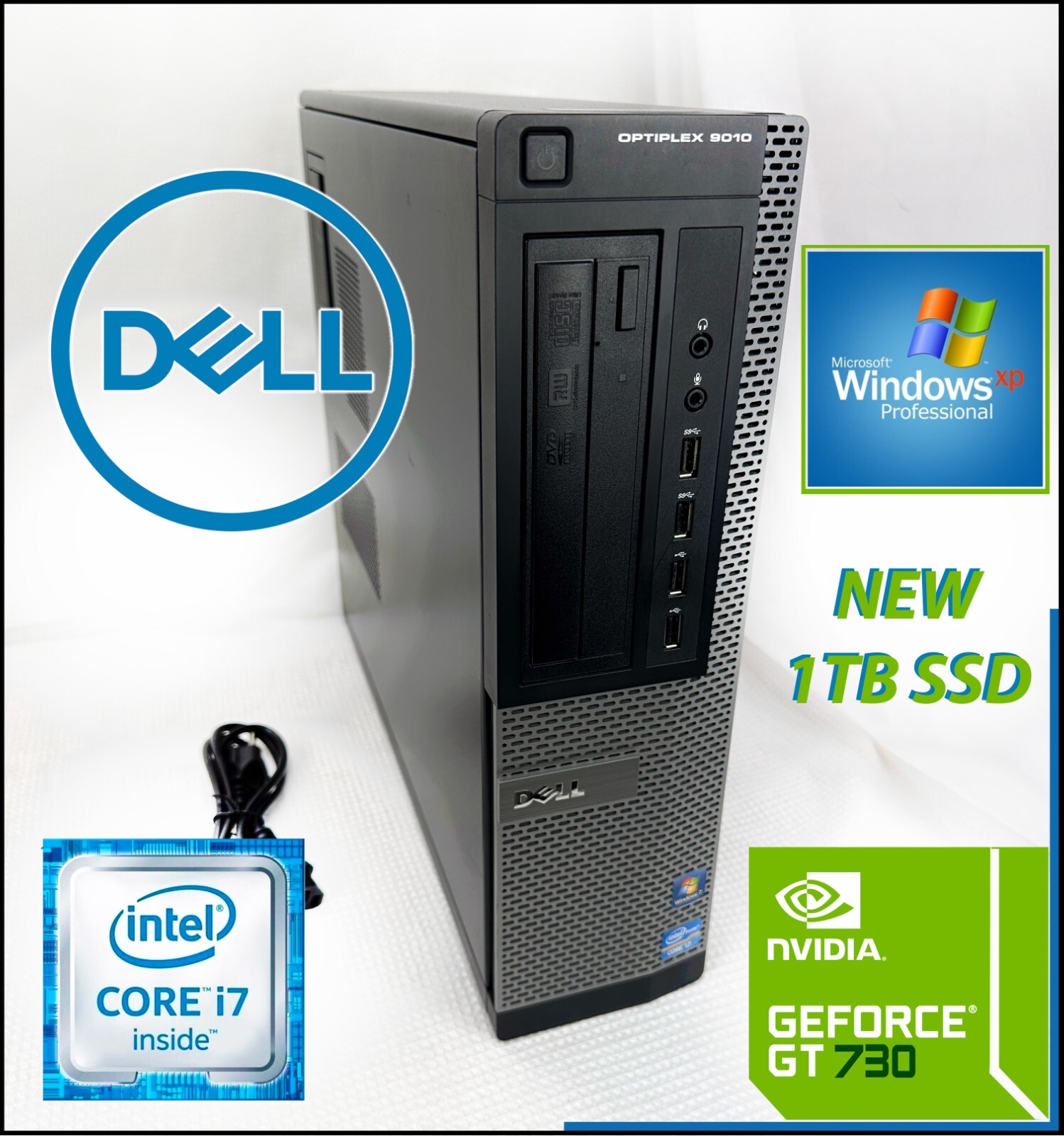 Dell OptiPlex 9010 i7-3770 MAX RAM – NEW 1.0TB SSD, Windows XP Pro GAMING PC