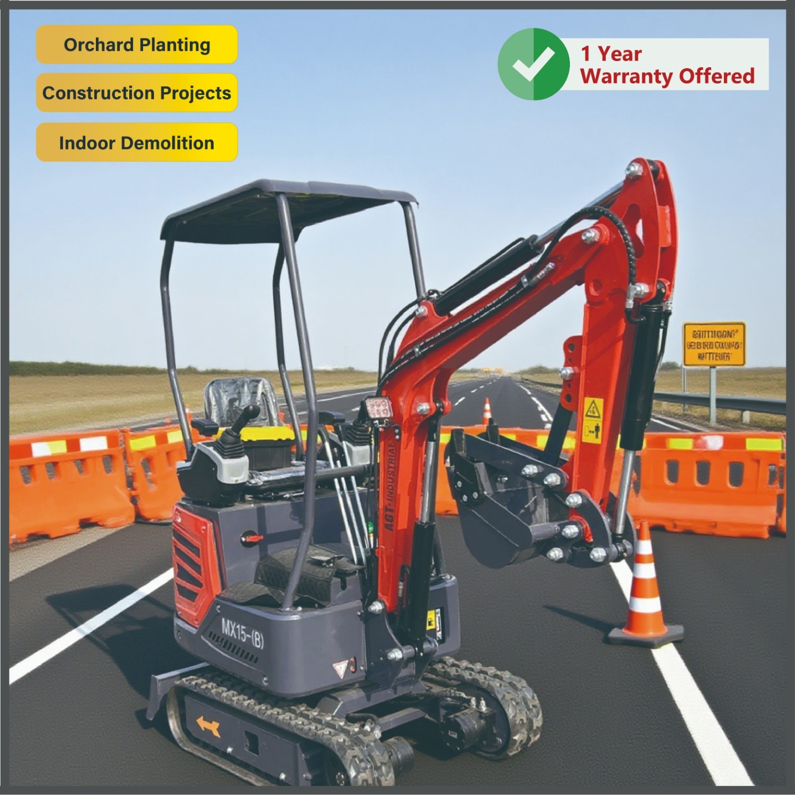 AGT Durable Mini Excavator Compact Design Construction Equipment  MX15-(B)