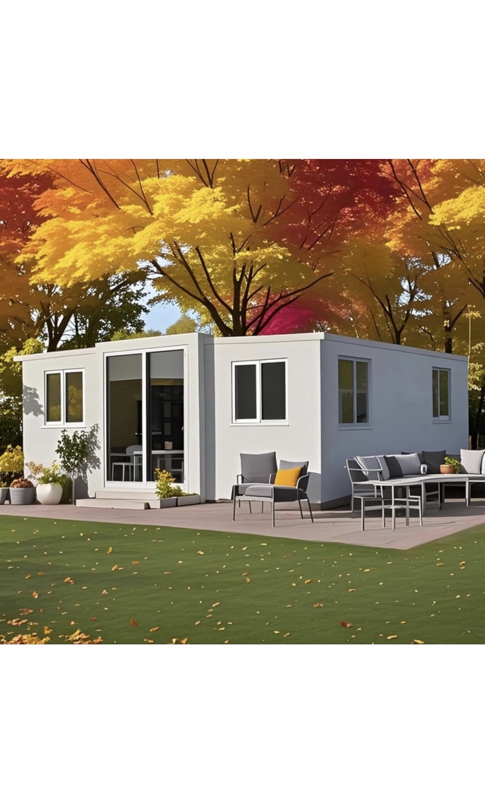 20ft Prefabricated House, Tiny Home with 2 Bedrooms, 1 Bathroom, and Kitchen