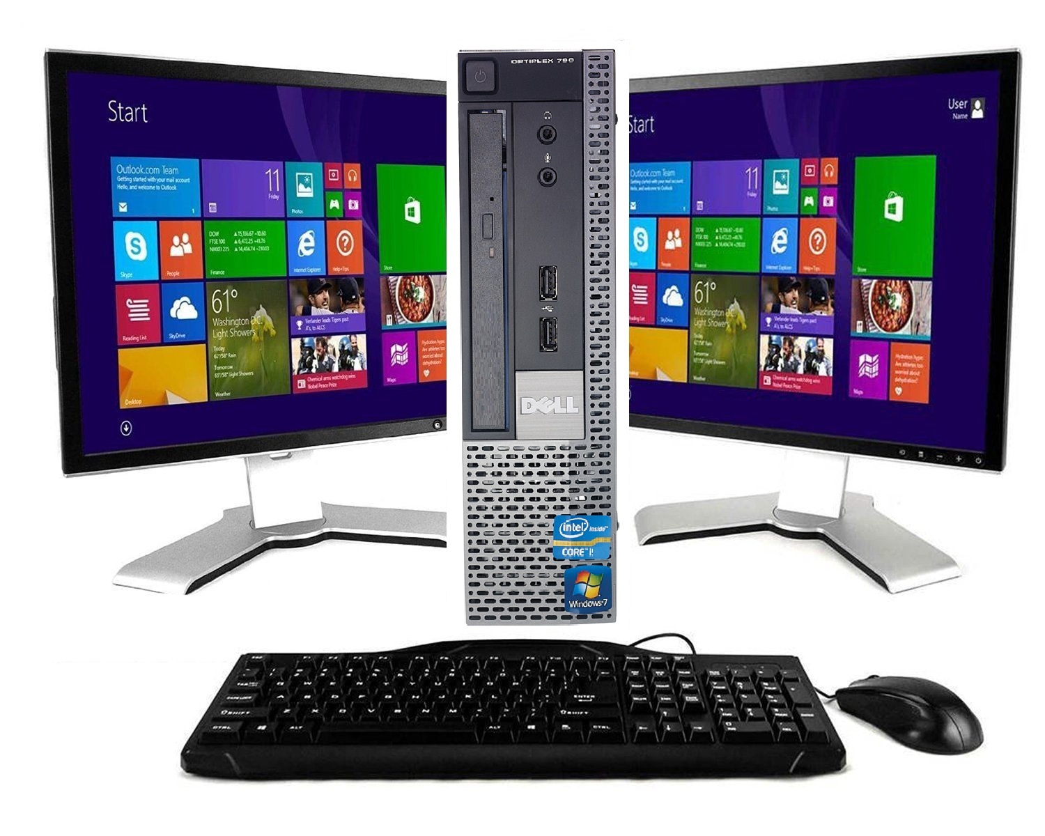 Dell Desktop PC Computer Core i5 4GB DUAL 19″ LCD Monitor WiFi Windows 7 Pro