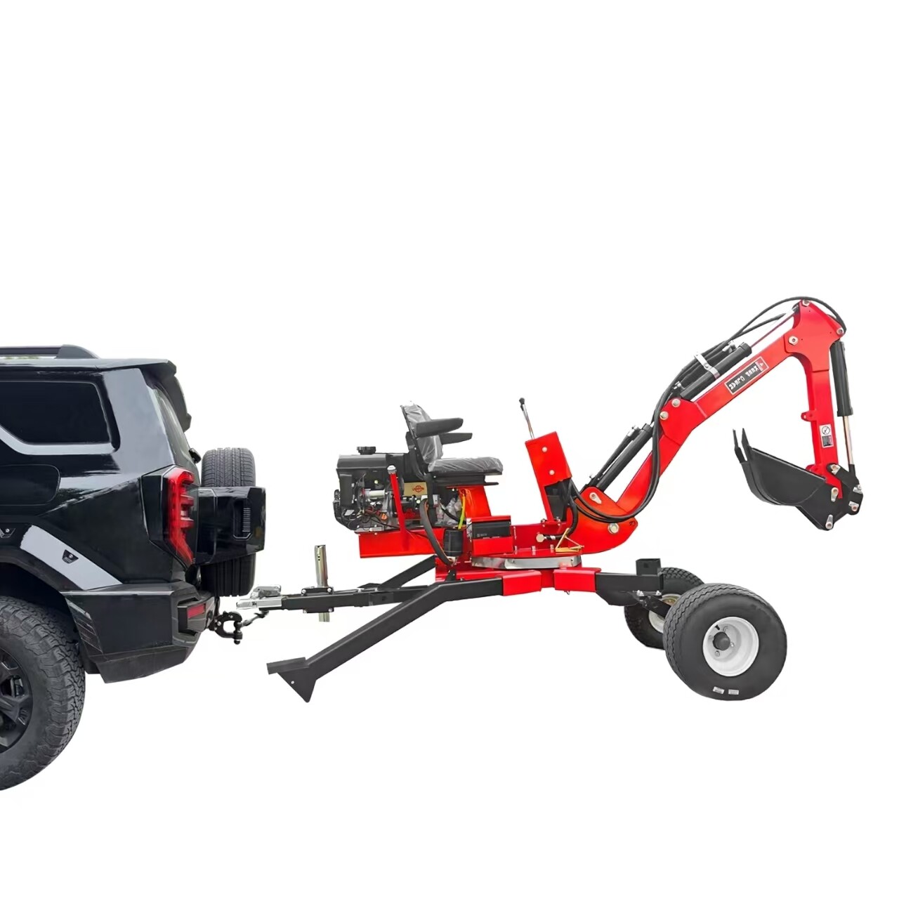 Double wheel Spider Excavator Towable Backhoe Trencher walking multifunctional