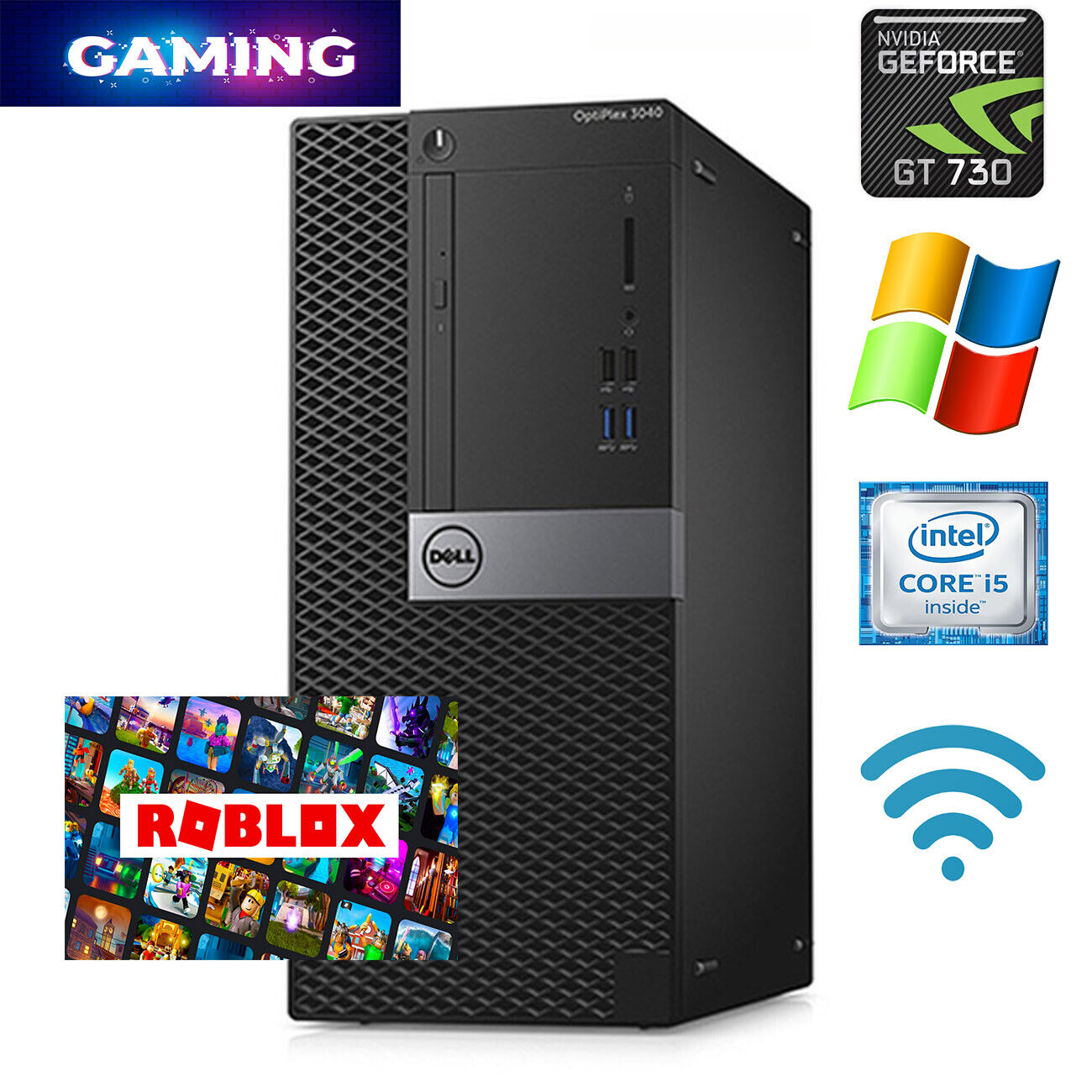 DELL OPTIPLEX COMPUTER I5 6TH GEN 16GB 2TB HD 512GB SSD WINDOWS 10 Pro WIFI HDMI