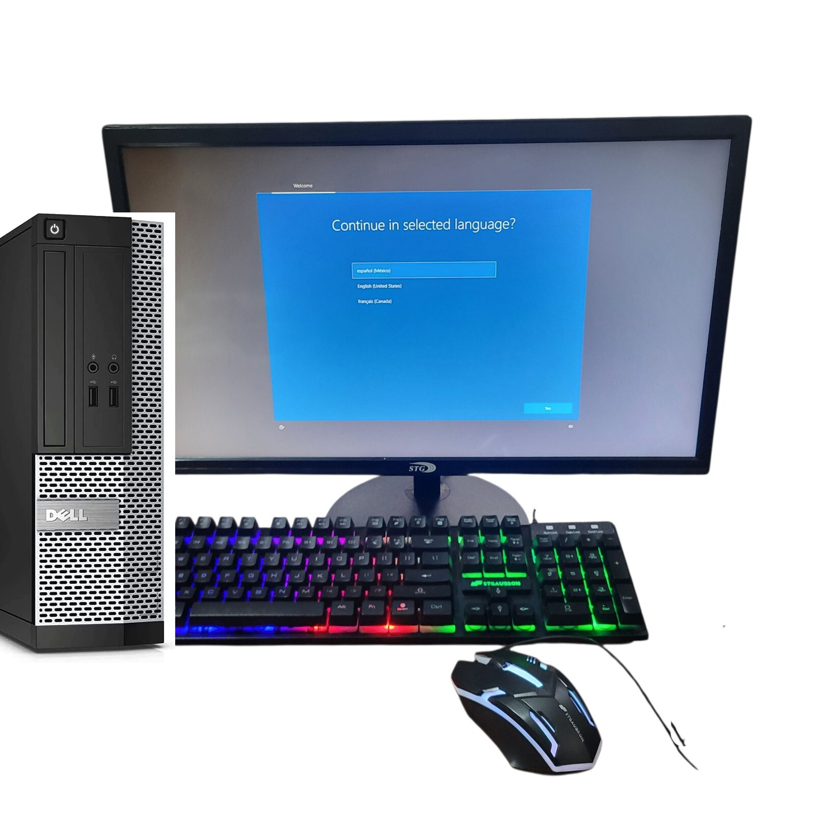 Dell OptiPlex RGB Desktop Computer Intel i5 3.2  Wi-Fi 2TB 16GB 22″ Monitor