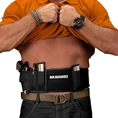 BRAVOBELT Belly Band Holster for Concealed Carry – for Men & Women – Black