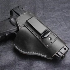 IWB Leather Gun Holster for Concealed Carry Right Hand Pistol Waist Belt Holster