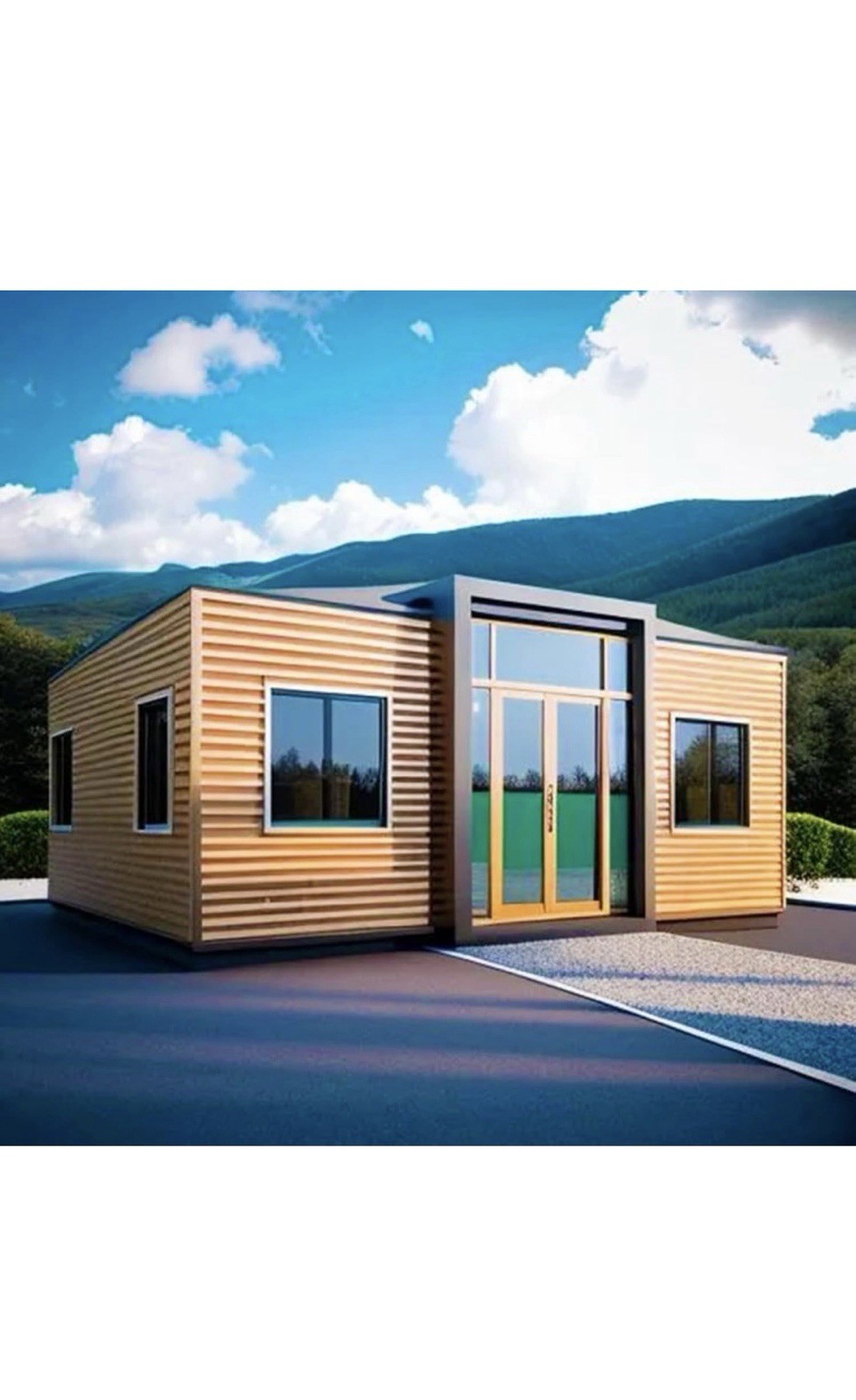 40ft Prefabricated House, Tiny Home with 2 Bedrooms, 1 Bathroom, and Kitchen