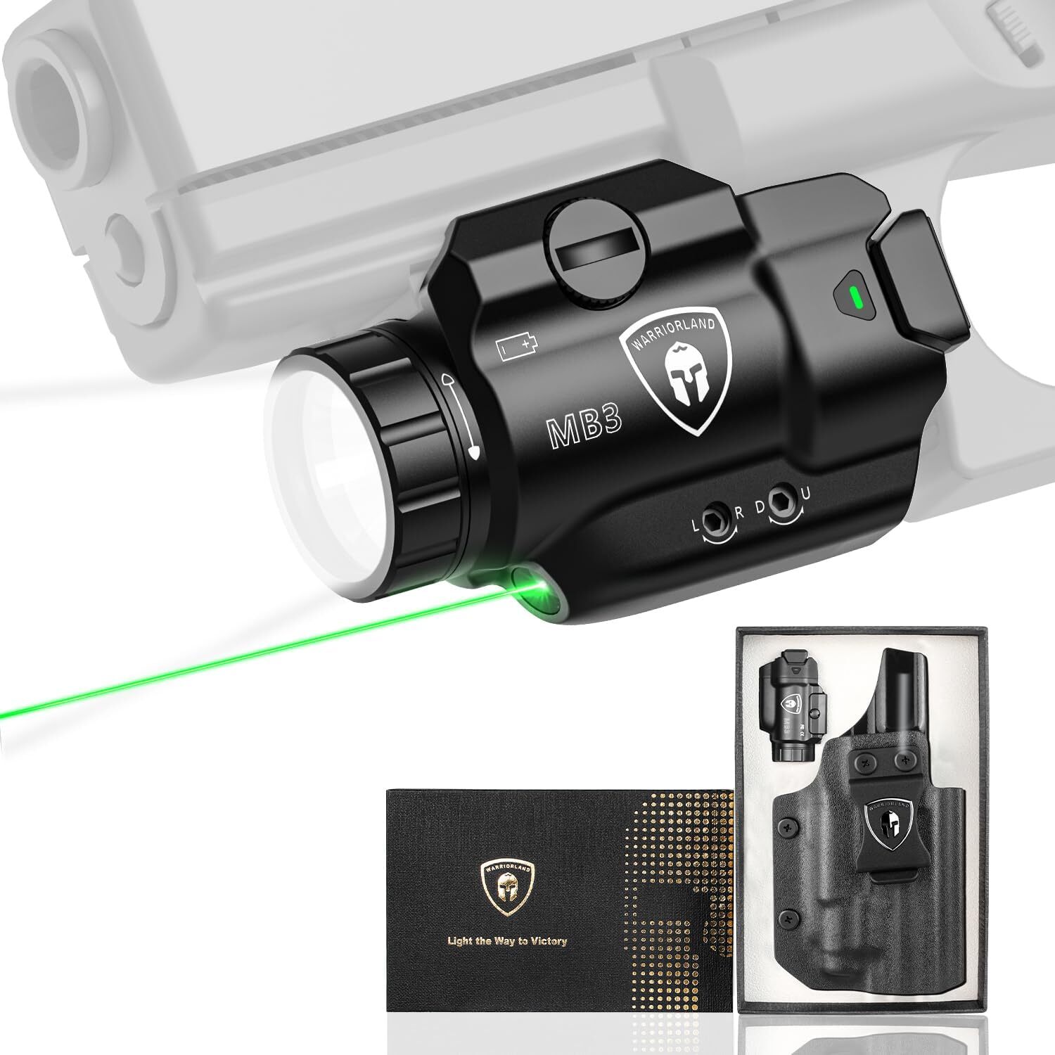 500 Lumens MB3 Pistol Light & Holster,Fit for S&W M&P 9 M2.0/M1.0 Compact 4.0”
