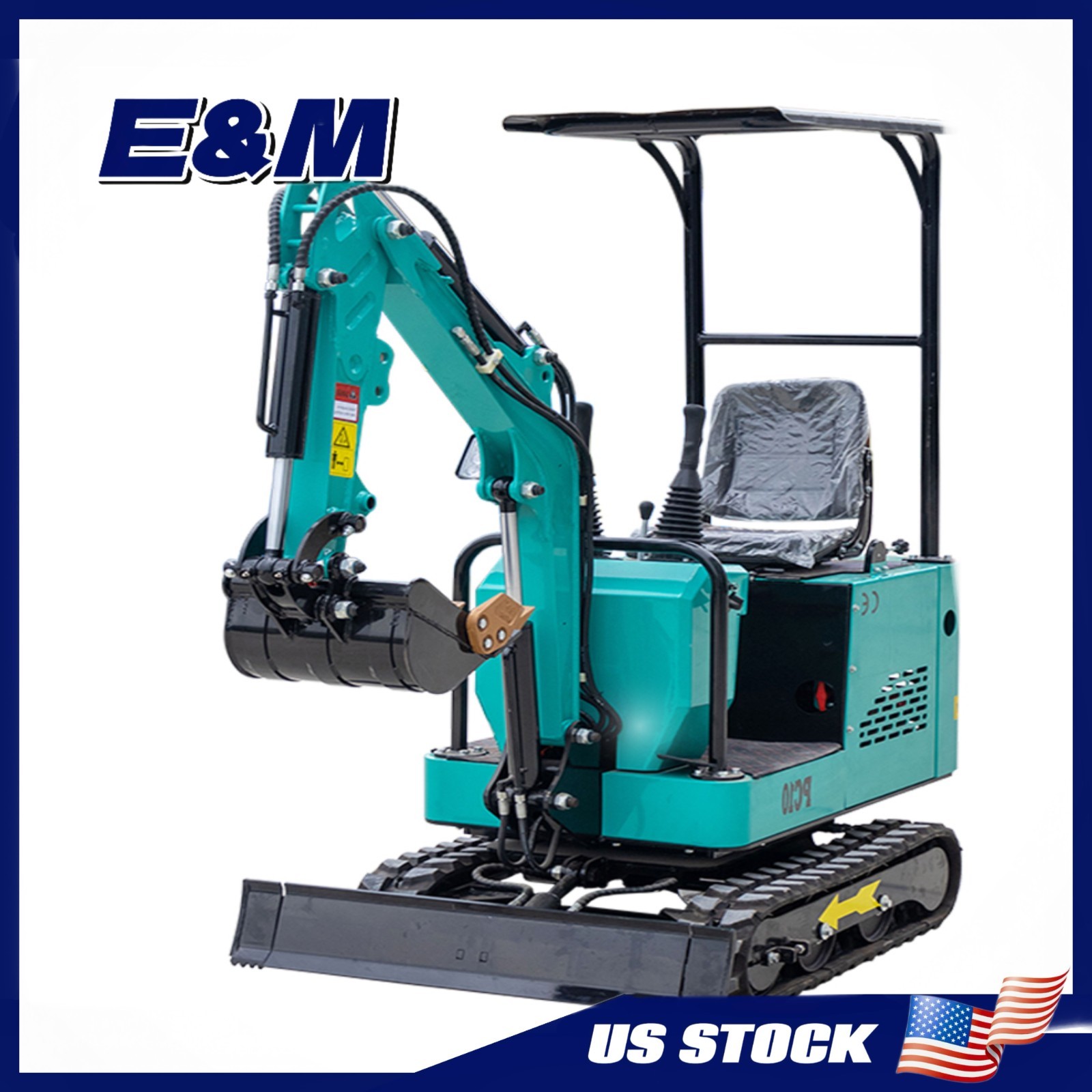 CA/TX Pick Up 1 ton 13.5HP Mini Excavator with Free Thumb Clip Hydraulic Crawler