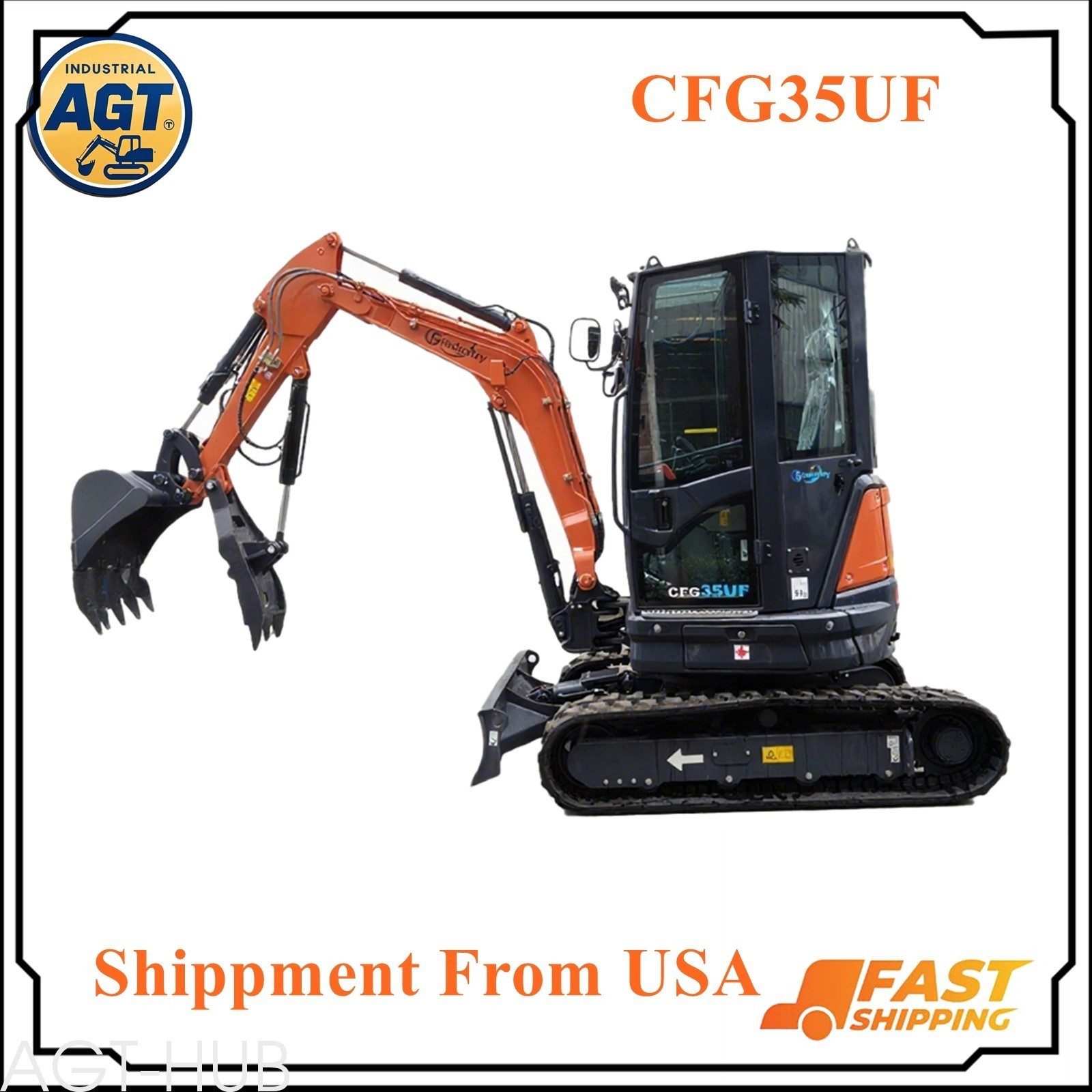 AGT 3.5ton Mini Excavator Digger Crawler-type Hydraulic Excavator CFG35UF