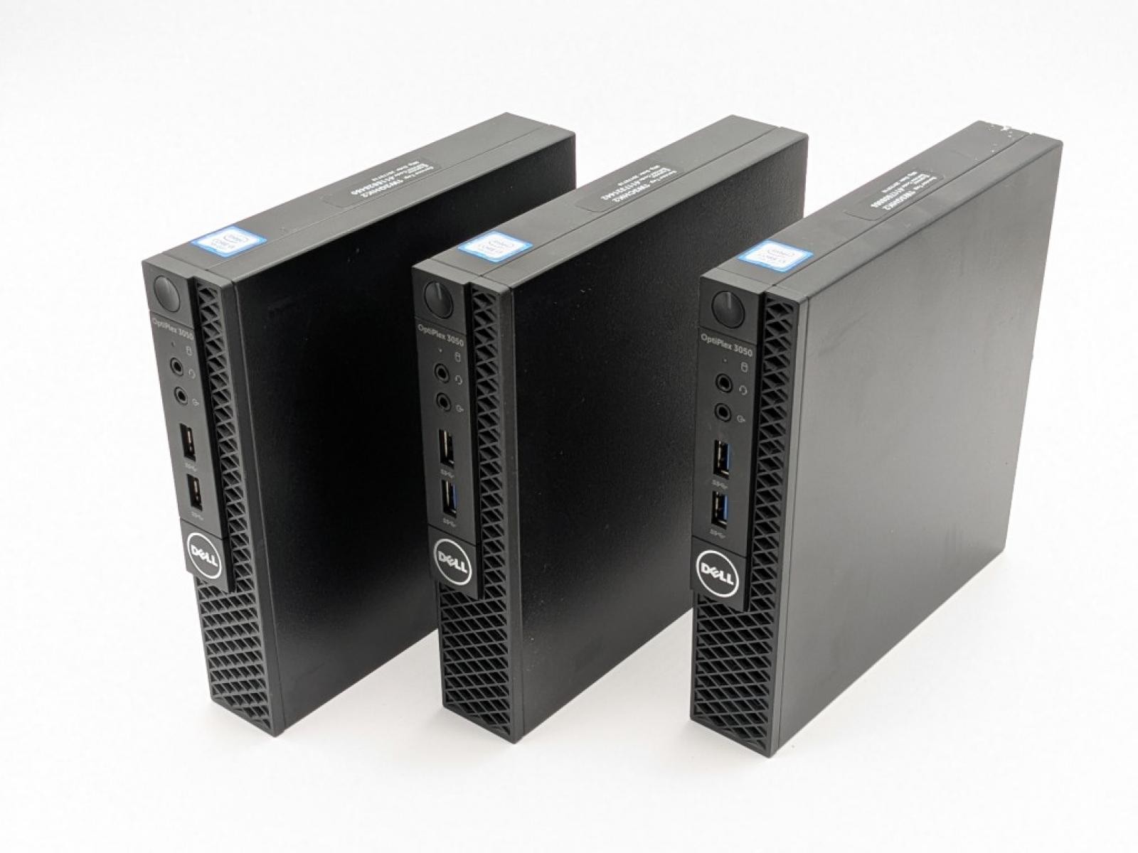 3 QTY : Dell Optiplex 3050 Micro Intel i3-7100T 3.40GHz 8GB 128GB SSD – No AC/OS