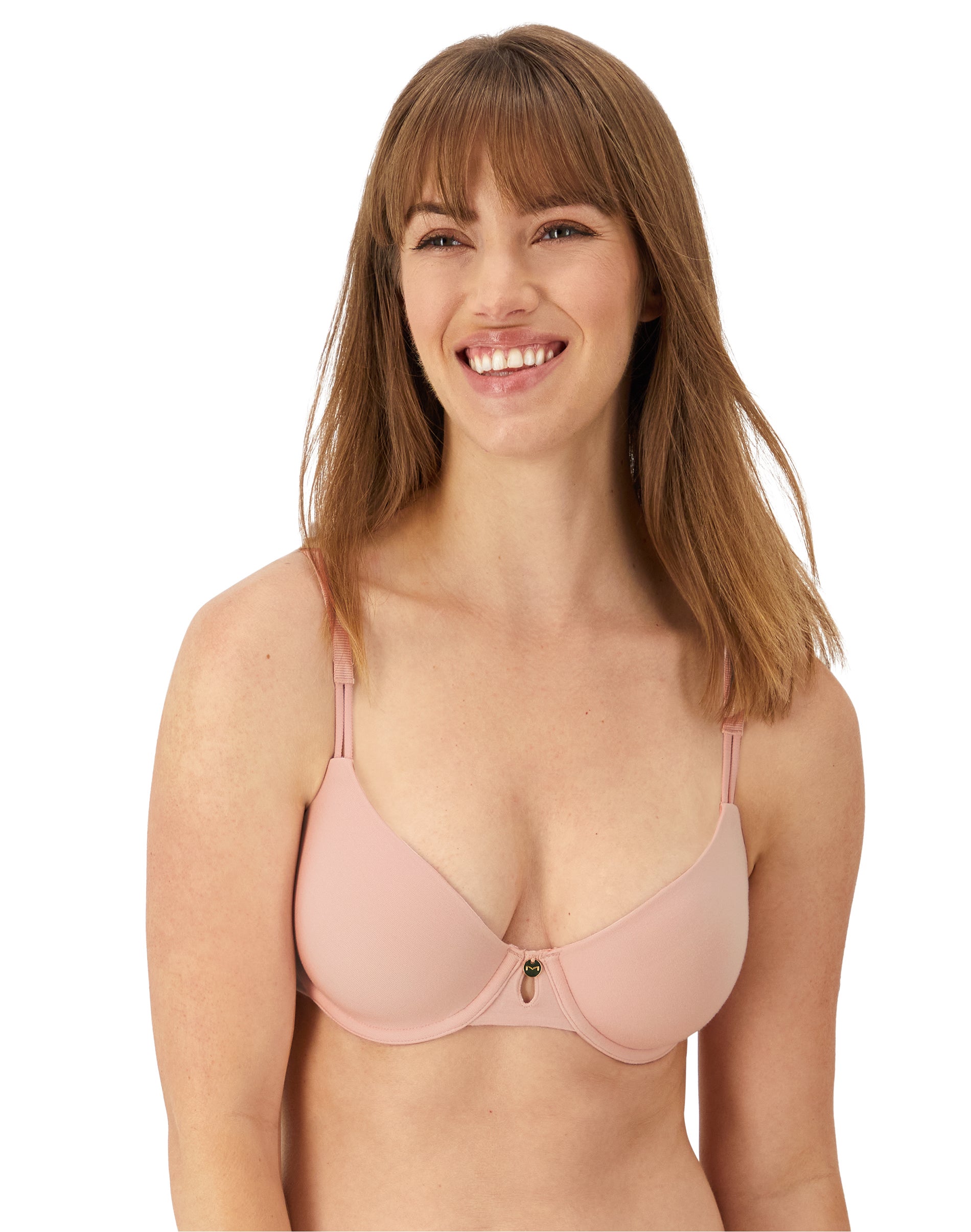 One Hanes Place Maidenform Everyday Luxe Full Coverage Underwire T-Shirt Bra Pretty Blush 34C Women’s