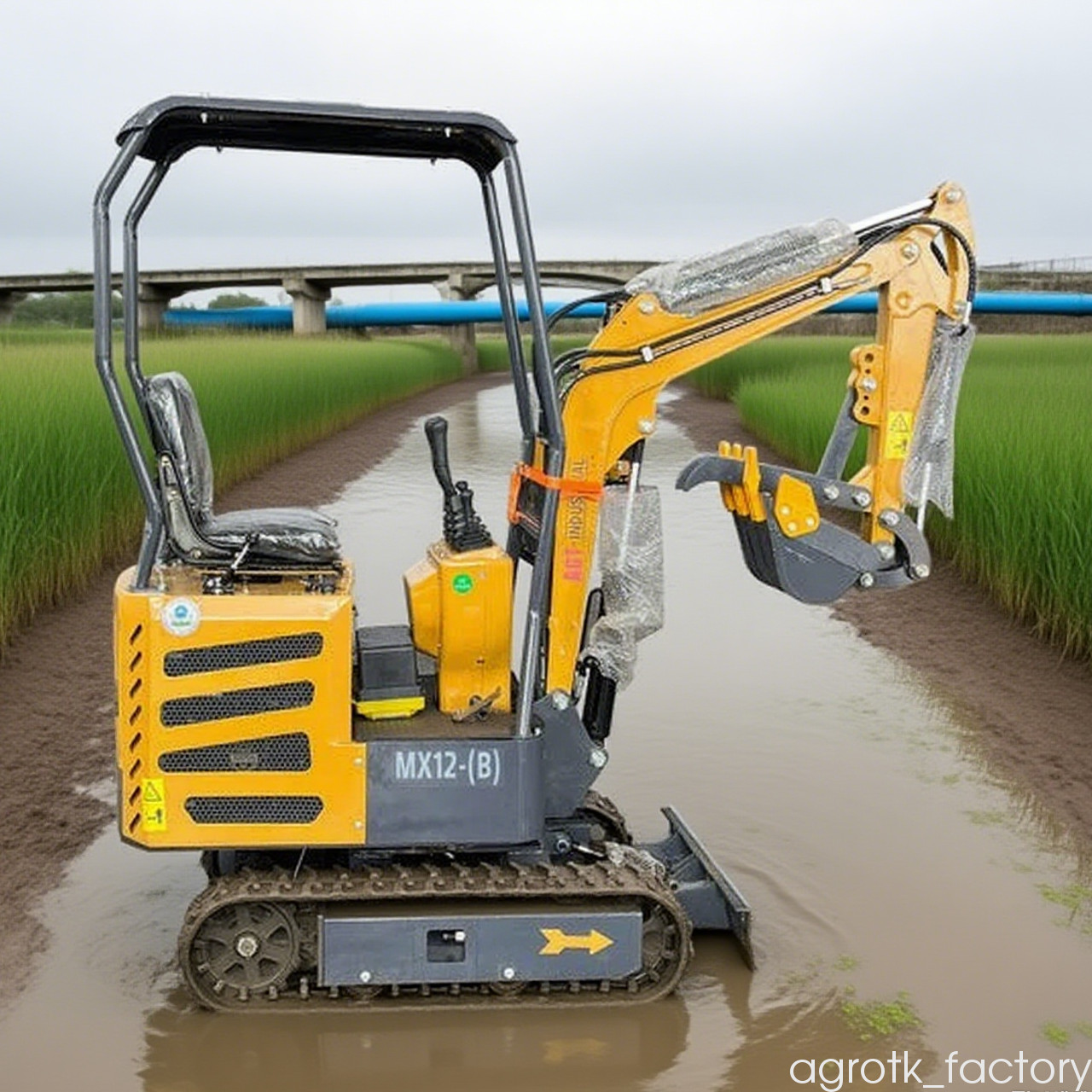 AGT 1-Ton Mini Crawler Excavator  13.5 HP B&S Gasoline Engine |MX12-B