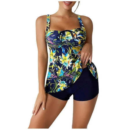 YANHOO Bikini High Waisted Twist Front Adjustable Straps Deep V Neck Removable Padding, XL