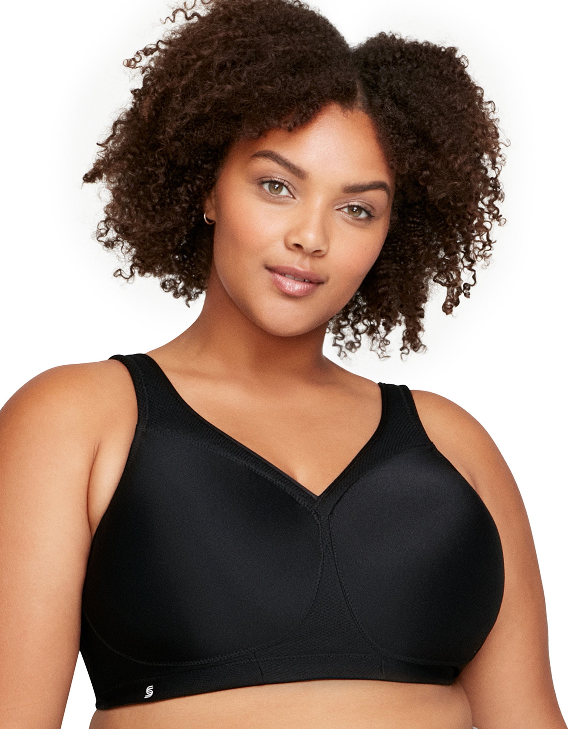 Glamorise Full Figure Plus Size MagicLift Seamless Wirefree Sports Bra Black 34I Women’s