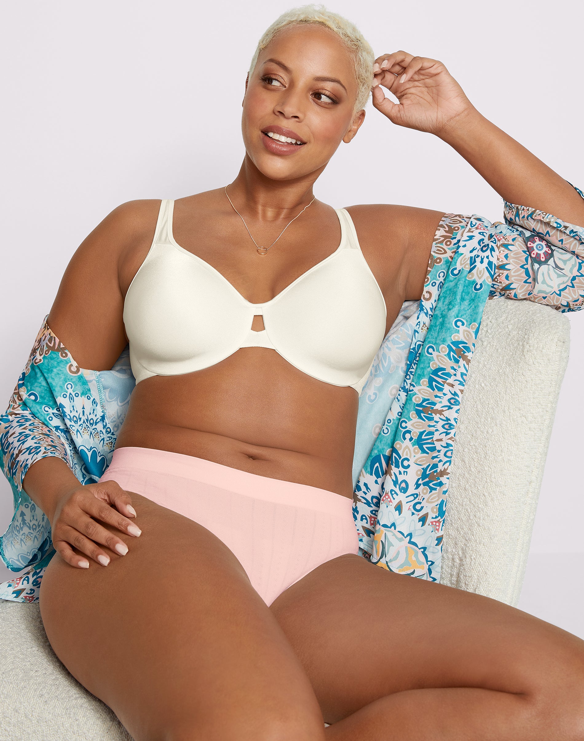 Lilyette by Bali Plunge Into Comfort Minimizer Bra Ivory 34DD Women’s