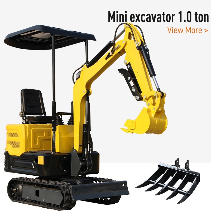 NEW Mini Excavator 13.5 HP 1-Ton Digger Tracked Crawler Gas Engine EPA+19in Rake