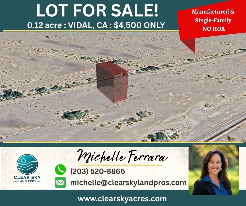 ???? 0.12 Acre Desert Lot in Vidal, CA – Near Colorado River! ???? ????