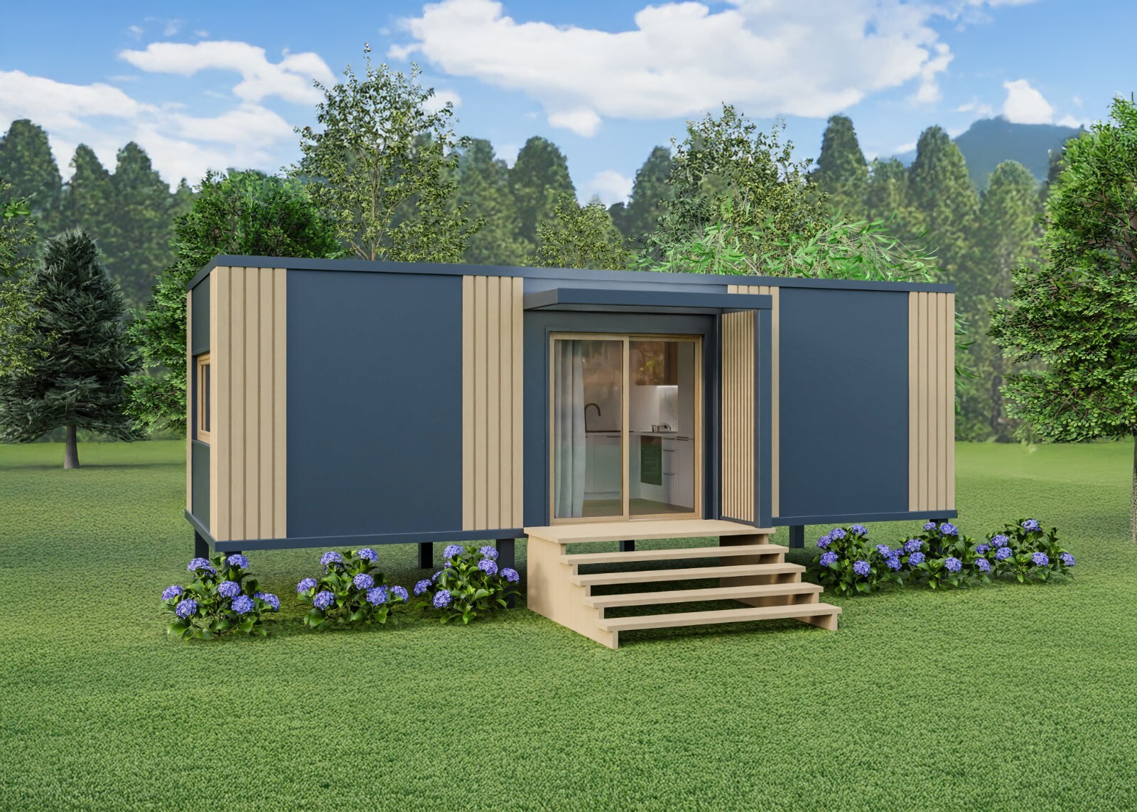 Tiny house, mobile holiday home with equipment