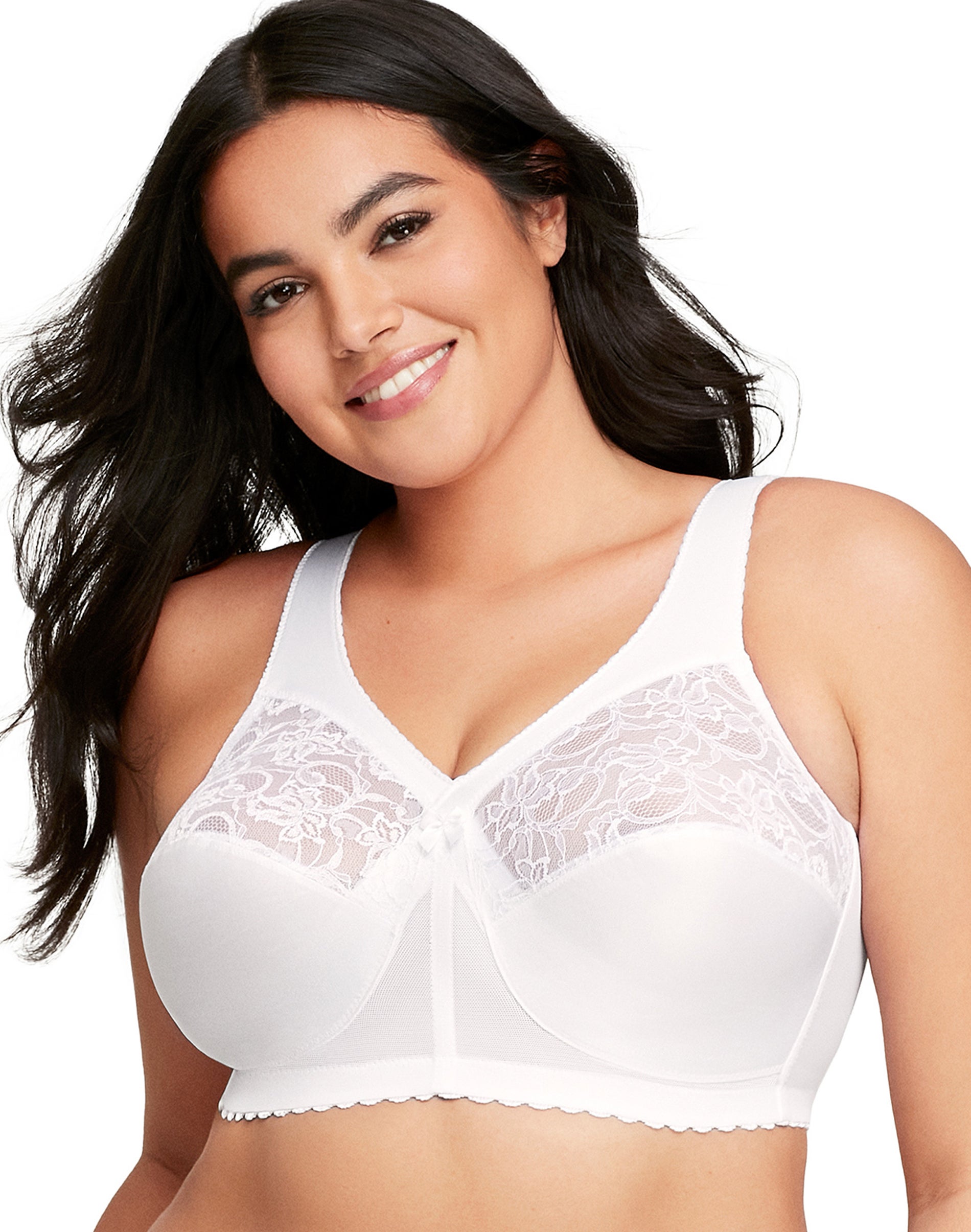 Glamorise Full Figure Plus Size MagicLift Original Wireless Support Bra White 36DD Women’s