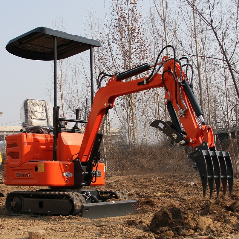 13.5HP B & S Engine Mini Excavator Bucket + Rake + Hydraulic Thumb Clip Clamp