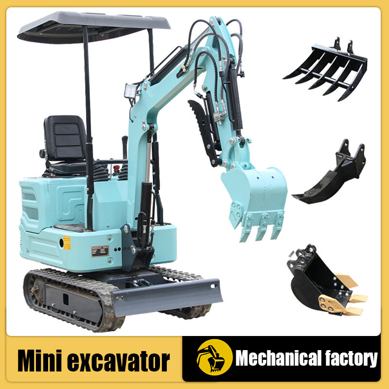 KUBOTA Dieseel 1.4TON Mini Hydraulic Excavator+Rake Bucket Ripper US Spot