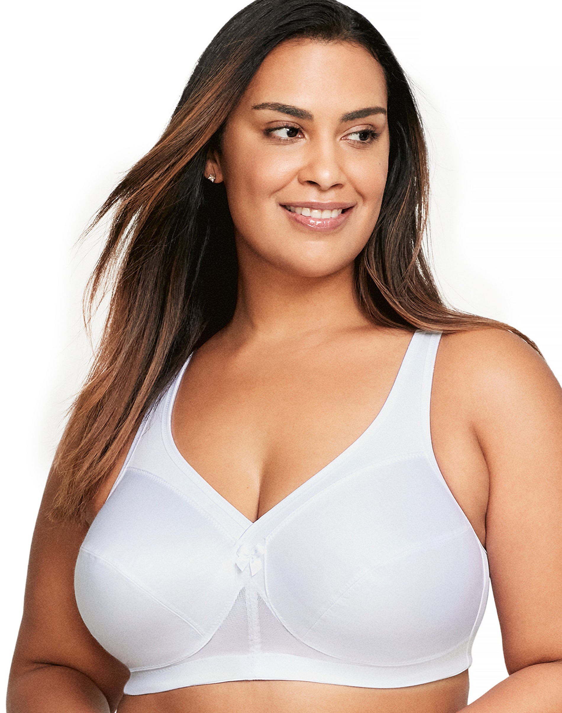 Glamorise Full Figure Plus Size MagicLift Active Wirefree Support Bra White 42F Women’s