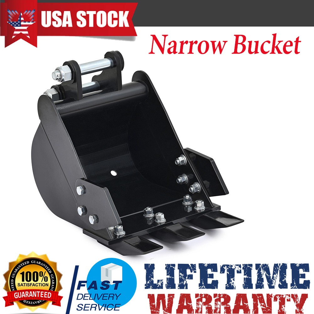 300mm Narrow Bucket For 1-2 Ton Mini Excavator Attachment w/ Teeth Trench Bucket