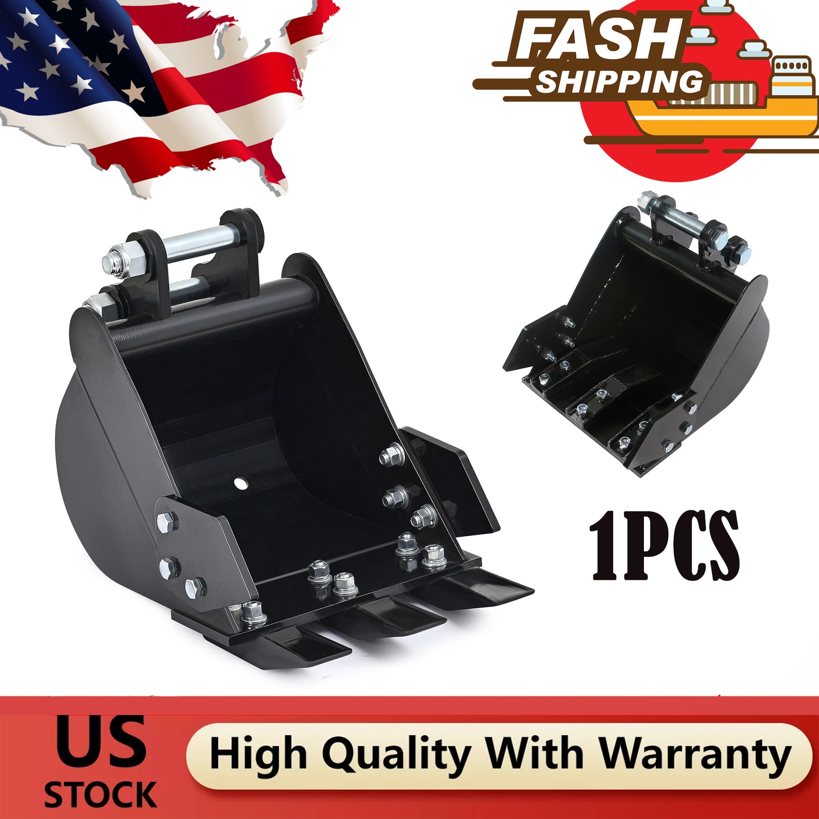 For Mini Excavator Attachment w/Teeth 12″Trench Bucket 300mm New Narrow Bucket