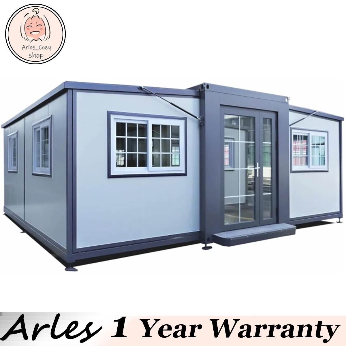 13X20ft Mobile Expandable Prefab House Prefabricated Tiny Home w/Bathroom Shower